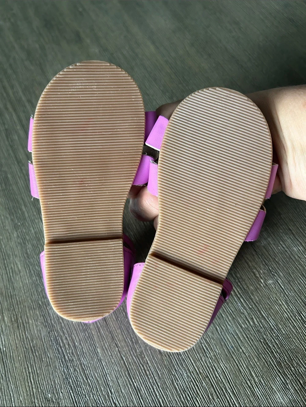 Janie and Jack Girls' Purple Scalloped Double Strap Sandals, Sz.6, Mew w/Tag.